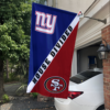 New York Giants vs San Francisco 49ers House Divided Flag, NFL House Divided Flag