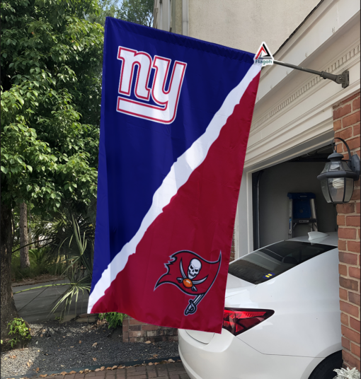 Giants vs Buccaneers House Divided Flag, NFL House Divided Flag