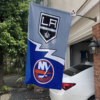 Los Angeles Kings vs New York Islanders House Divided Flag, NHL House Divided Flag