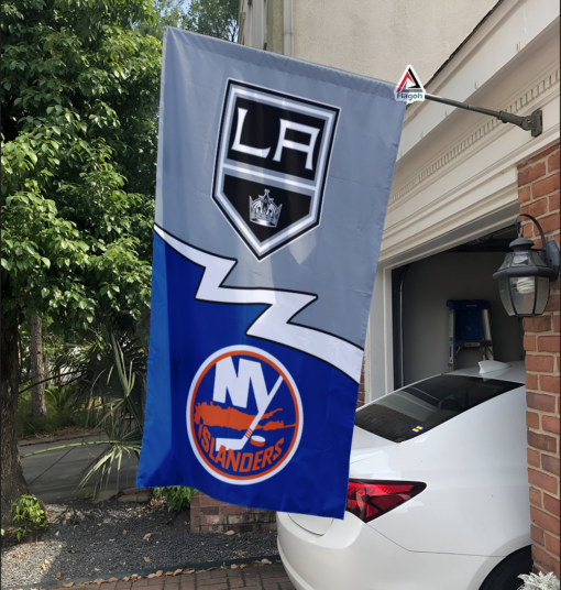 Kings vs Islanders House Divided Flag, NHL House Divided Flag