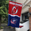 New Jersey Devils vs Columbus Blue Jackets House Divided Flag, NHL House Divided Flag