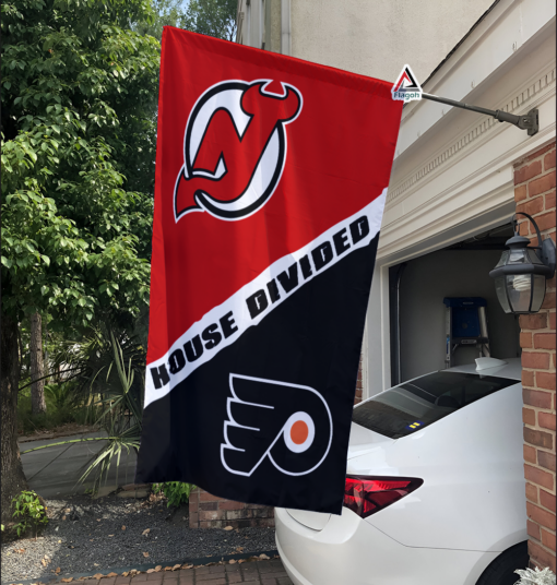 Devils vs Flyers House Divided Flag, NHL House Divided Flag