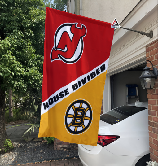 Devils vs Bruins House Divided Flag, NHL House Divided Flag