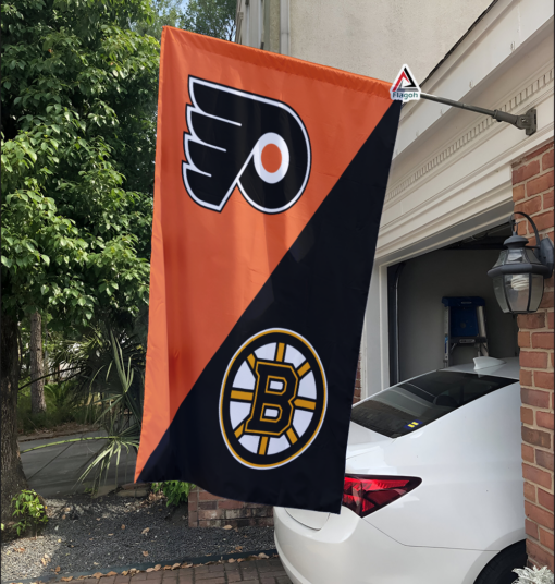 Flyers vs Bruins House Divided Flag, NHL House Divided Flag