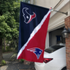 Houston Texans vs New England Patriots House Divided Flag, NFL House Divided Flag