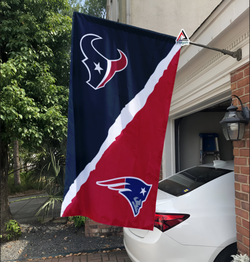 Texans vs Patriots House Divided Flag, NFL House Divided Flag