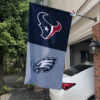 Houston Texans vs Philadelphia Eagles House Divided Flag, NFL House Divided Flag
