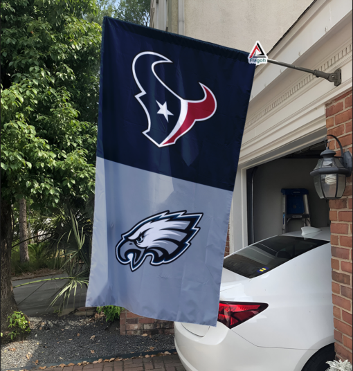 Texans vs Eagles House Divided Flag, NFL House Divided Flag