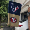 Houston Texans vs San Francisco 49ers House Divided Flag, NFL House Divided Flag