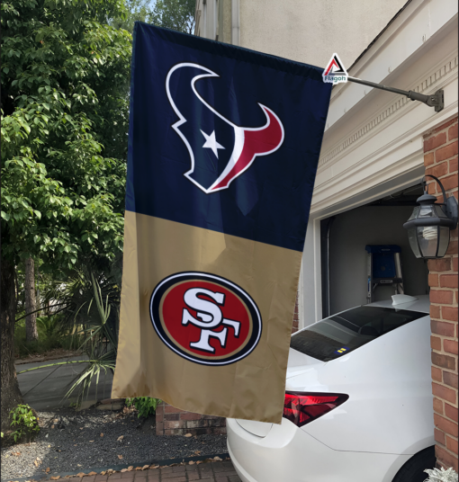 Texans vs 49ers House Divided Flag, NFL House Divided Flag