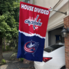 Washington Capitals vs Columbus Blue Jackets House Divided Flag, NHL House Divided Flag