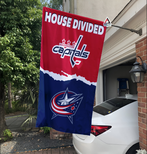 Capitals vs Blue Jackets House Divided Flag, NHL House Divided Flag