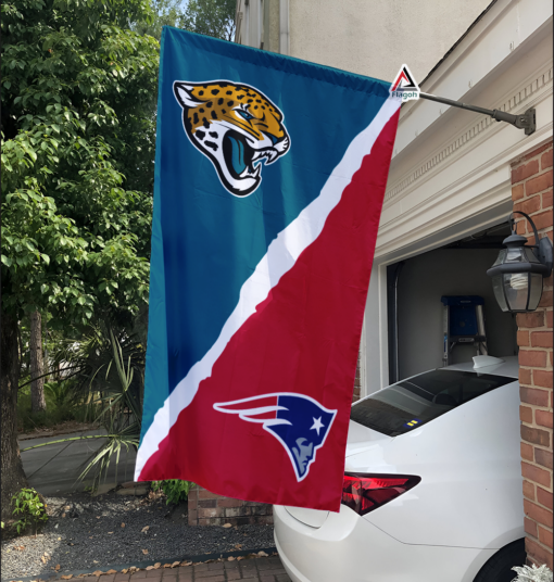 Jaguars vs Patriots House Divided Flag, NFL House Divided Flag