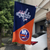 Washington Capitals vs New York Islanders House Divided Flag, NHL House Divided Flag