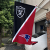 Las Vegas Raiders vs New England Patriots House Divided Flag, NFL House Divided Flag