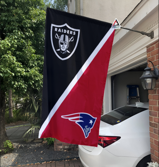 Raiders vs Patriots House Divided Flag, NFL House Divided Flag