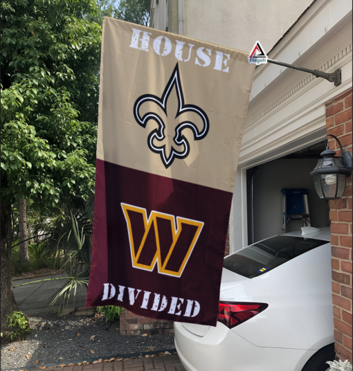 Saints vs Commanders House Divided Flag, NFL House Divided Flag