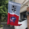 Los Angeles Kings vs Columbus Blue Jackets House Divided Flag, NHL House Divided Flag
