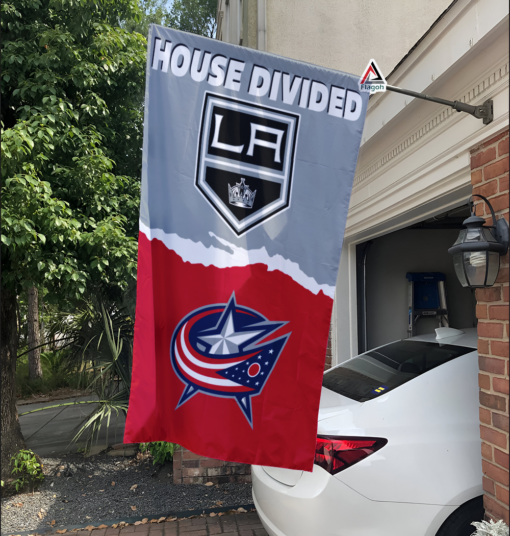 Kings vs Blue Jackets House Divided Flag, NHL House Divided Flag