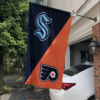 Seattle Kraken vs Philadelphia Flyers House Divided Flag, NHL House Divided Flag