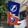 Tampa Bay Lightning vs New York Islanders House Divided Flag, NHL House Divided Flag