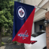 Winnipeg Jets vs Washington Capitals House Divided Flag, NHL House Divided Flag