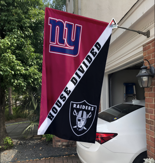 Giants vs Raiders House Divided Flag, NFL House Divided Flag