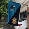 San Jose Sharks vs Pittsburgh Penguins House Divided Flag, NHL House Divided Flag