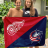 Detroit Red Wings vs Columbus Blue Jackets House Divided Flag, NHL House Divided Flag