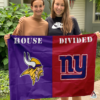 Minnesota Vikings vs New York Giants House Divided Flag, NFL House Divided Flag