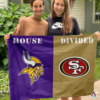 Minnesota Vikings vs San Francisco 49ers House Divided Flag, NFL House Divided Flag