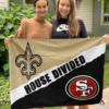 New Orleans Saints vs San Francisco 49ers House Divided Flag, NFL House Divided Flag