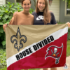 New Orleans Saints vs Tampa Bay Buccaneers House Divided Flag, NFL House Divided Flag