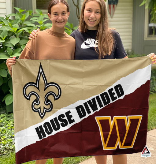 Saints vs Commanders House Divided Flag, NFL House Divided Flag