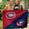 Montreal Canadiens vs Columbus Blue Jackets House Divided Flag, NHL House Divided Flag