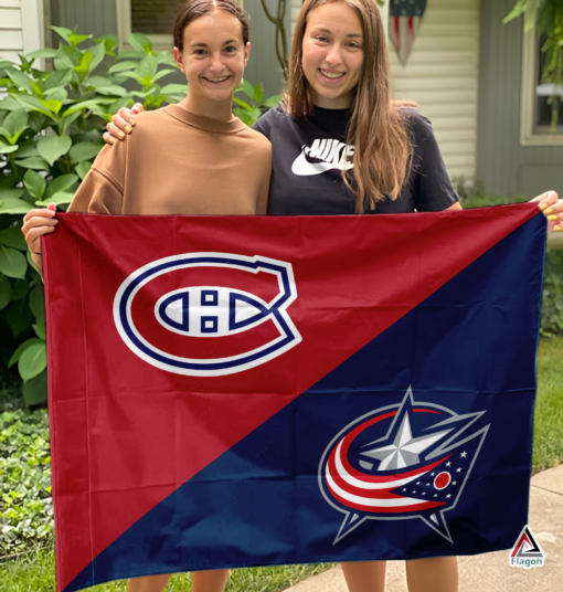 Canadiens vs Blue Jackets House Divided Flag, NHL House Divided Flag