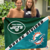 New York Jets vs Miami Dolphins House Divided Flag, NFL House Divided Flag