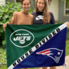 New York Jets vs New England Patriots House Divided Flag, NFL House Divided Flag