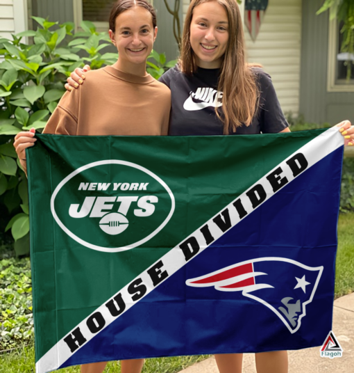 Jets vs Patriots House Divided Flag, NFL House Divided Flag