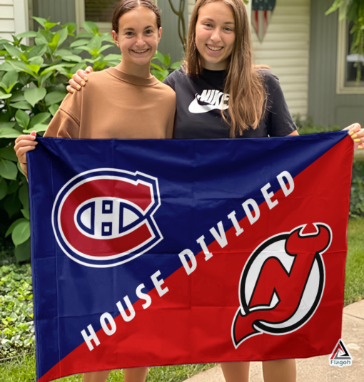 Canadiens vs Devils House Divided Flag, NHL House Divided Flag