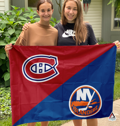 Canadiens vs Islanders House Divided Flag, NHL House Divided Flag