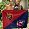 Ottawa Senators vs Columbus Blue Jackets House Divided Flag, NHL House Divided Flag