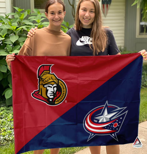 Senators vs Blue Jackets House Divided Flag, NHL House Divided Flag