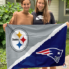 Pittsburgh Steelers vs New England Patriots House Divided Flag, NFL House Divided Flag