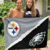 Pittsburgh Steelers vs Philadelphia Eagles House Divided Flag, NFL House Divided Flag