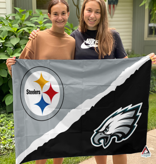 Steelers vs Eagles House Divided Flag, NFL House Divided Flag