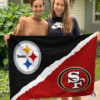 Pittsburgh Steelers vs San Francisco 49ers House Divided Flag, NFL House Divided Flag