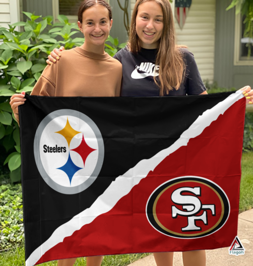 Steelers vs 49ers House Divided Flag, NFL House Divided Flag