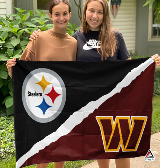 Steelers vs Commanders House Divided Flag, NFL House Divided Flag