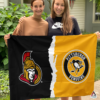 Ottawa Senators vs Pittsburgh Penguins House Divided Flag, NHL House Divided Flag